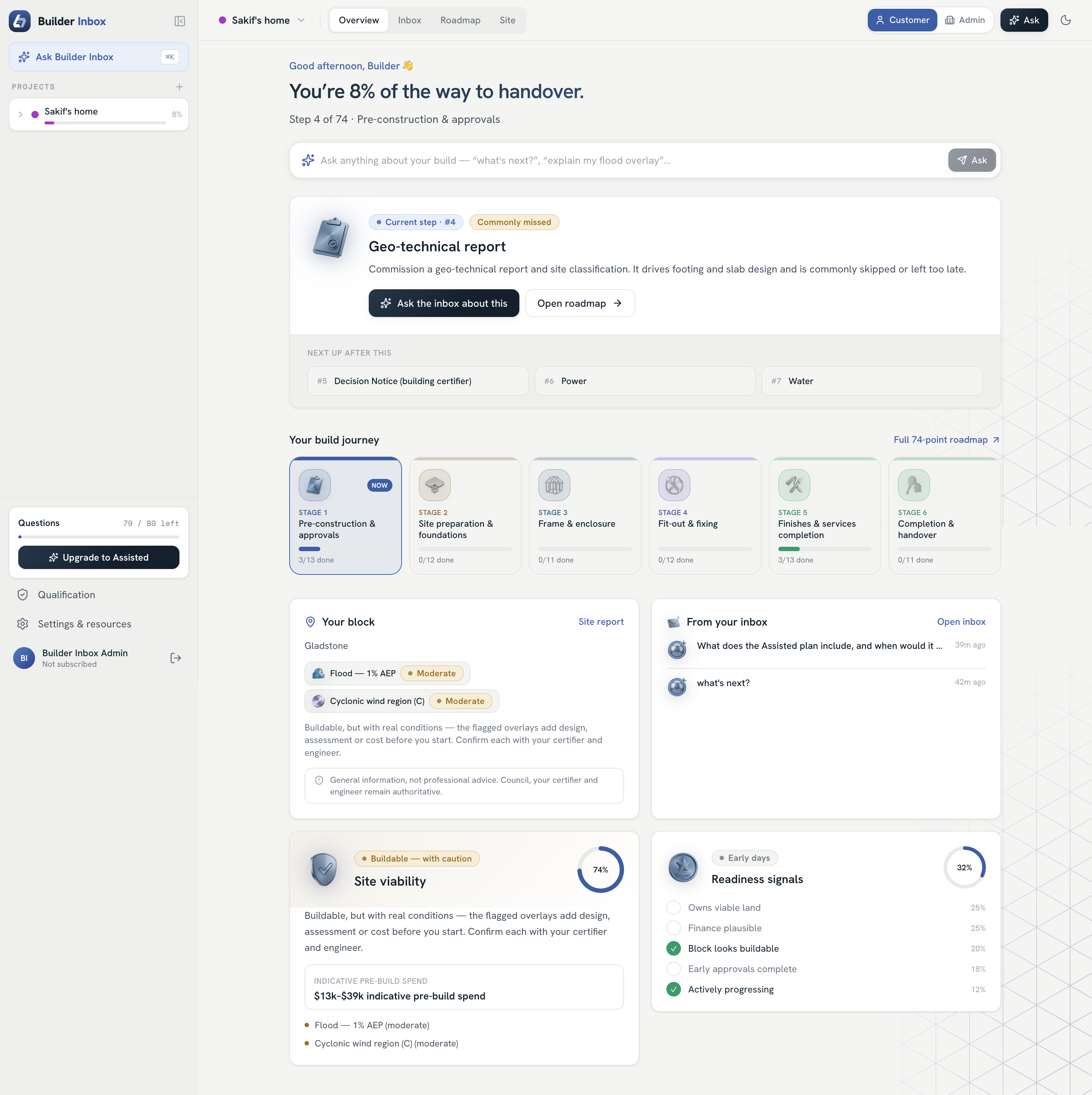 Builder Inbox preview