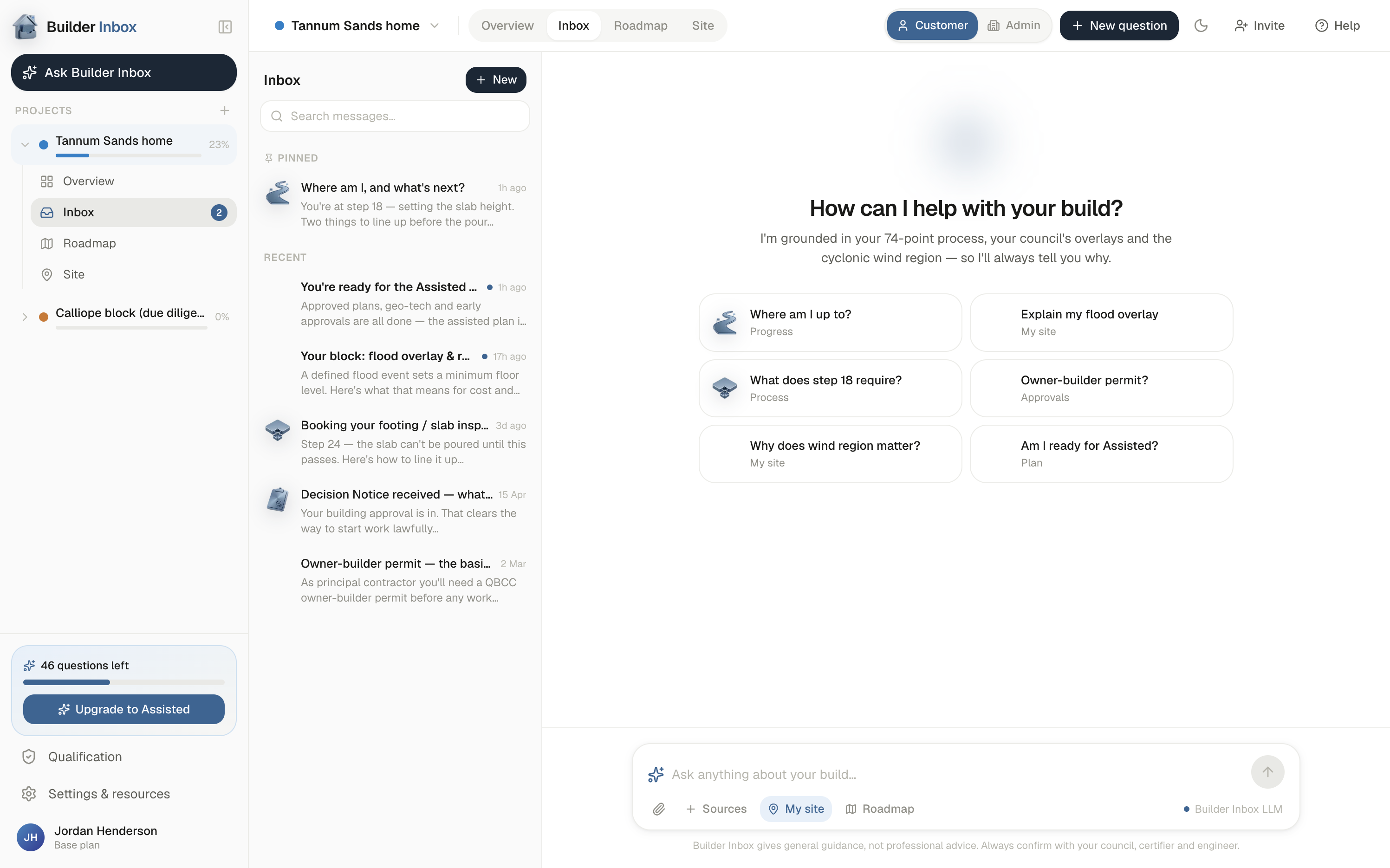 Builder Inbox preview